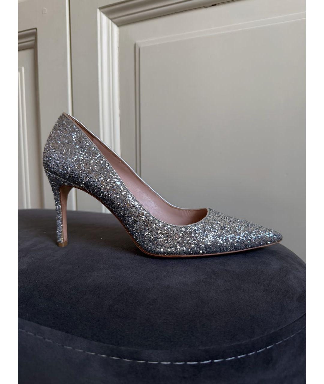 MIU MIU Серебряные кожаные туфли, фото 5