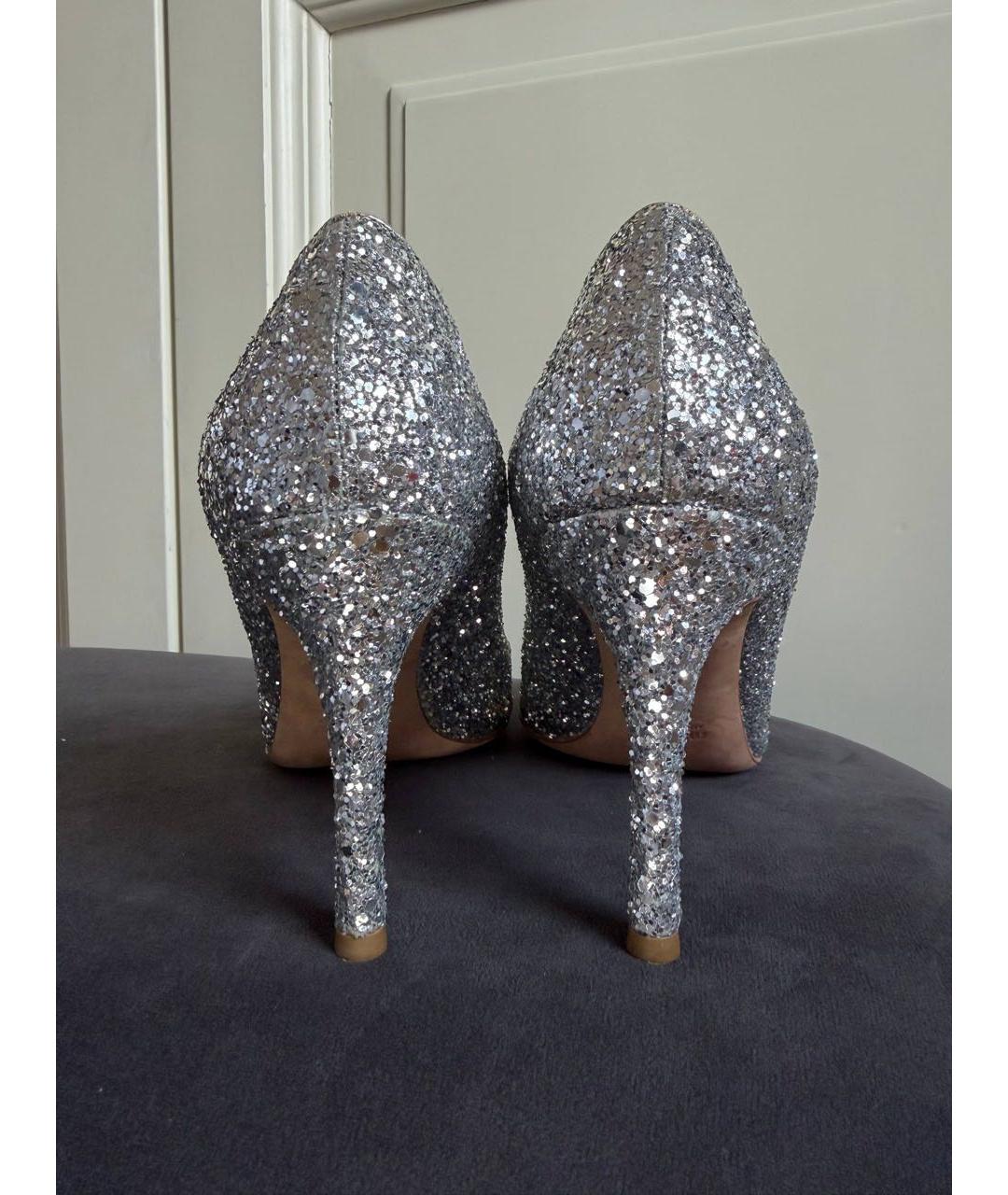 MIU MIU Серебряные кожаные туфли, фото 4