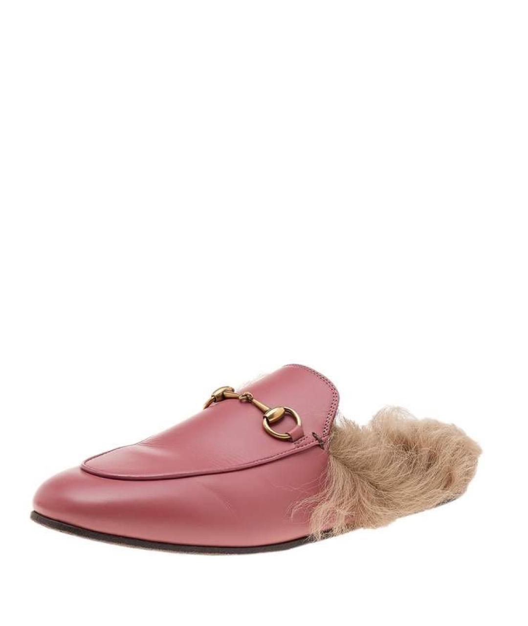 GUCCI Коралловые кожаные мюли, фото 9