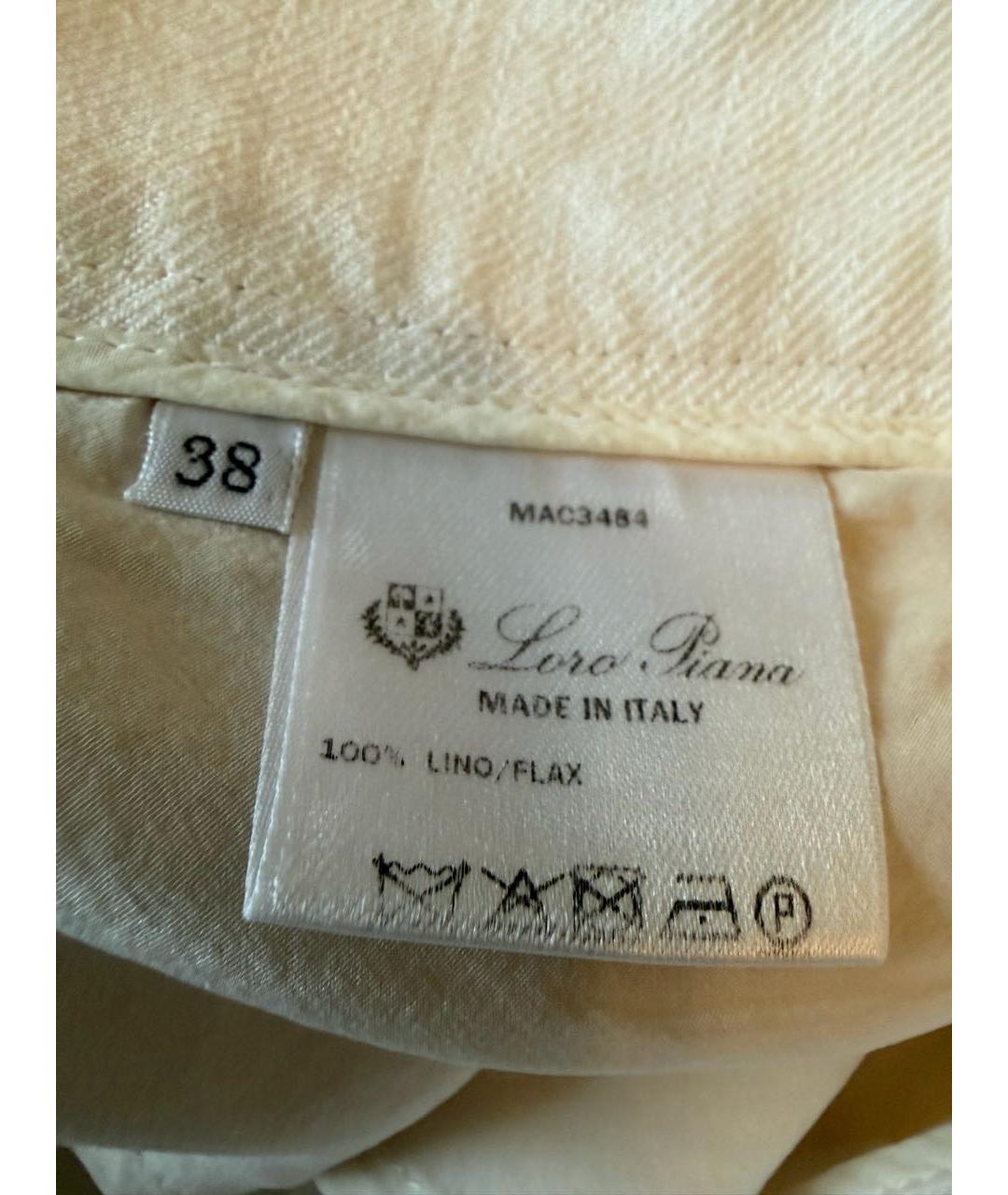 LORO PIANA Белые льняные шорты, фото 4
