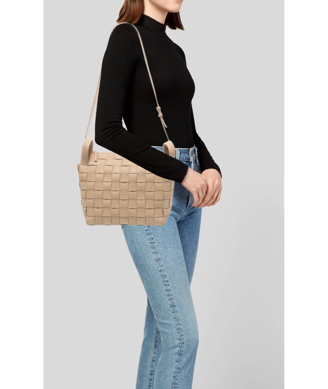 BOTTEGA VENETA Бежевая кожаная сумка тоут, фото 8