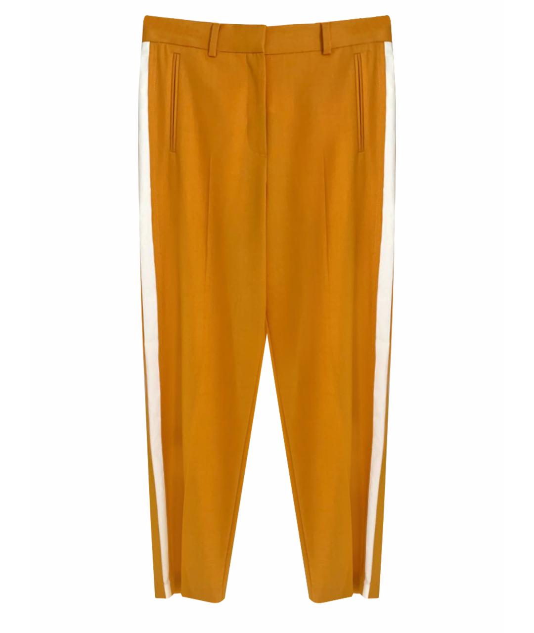 CALVIN KLEIN Горчичные хлопковые прямые брюки, фото 1