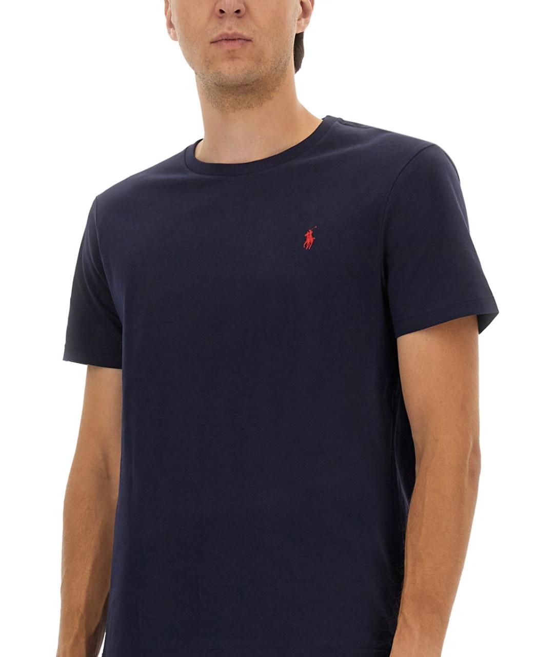 POLO RALPH LAUREN Синяя хлопковая футболка, фото 4