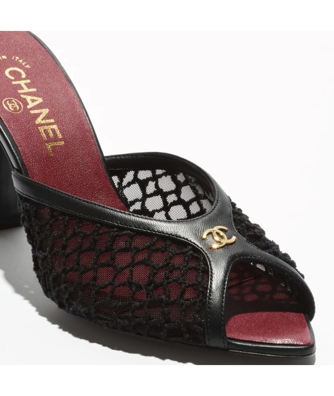 CHANEL Черные кожаные мюли, фото 2