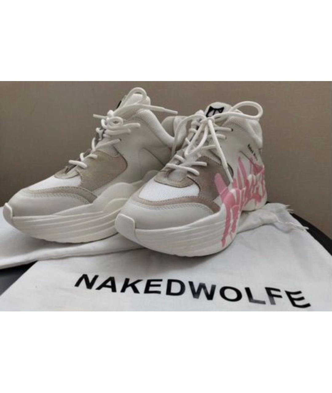 NAKED WOLF Белые кожаные кроссовки, фото 2