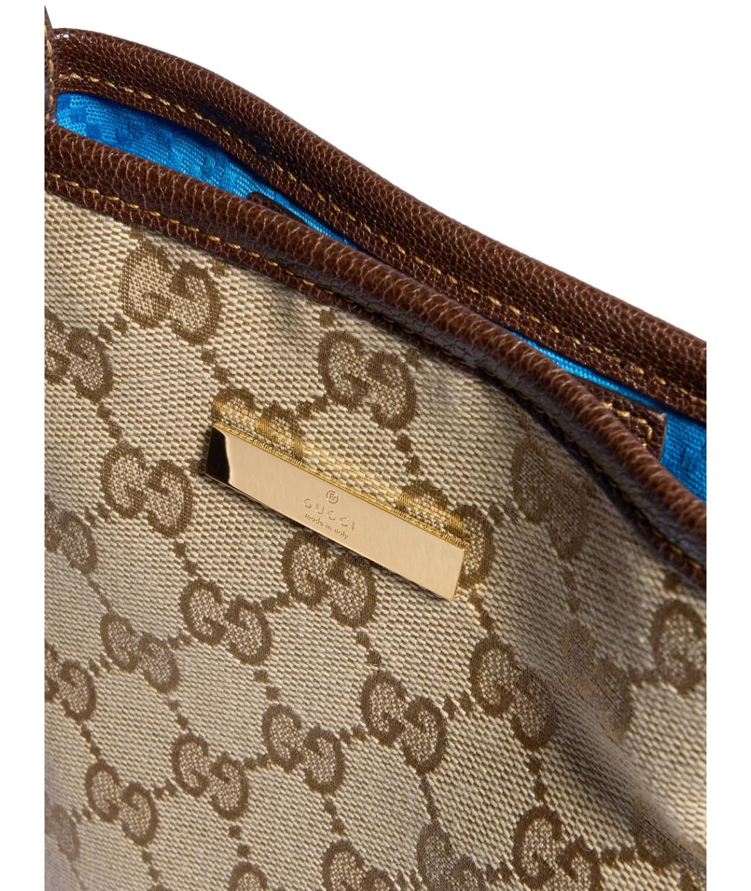 GUCCI Бежевая тканевая сумка через плечо, фото 3