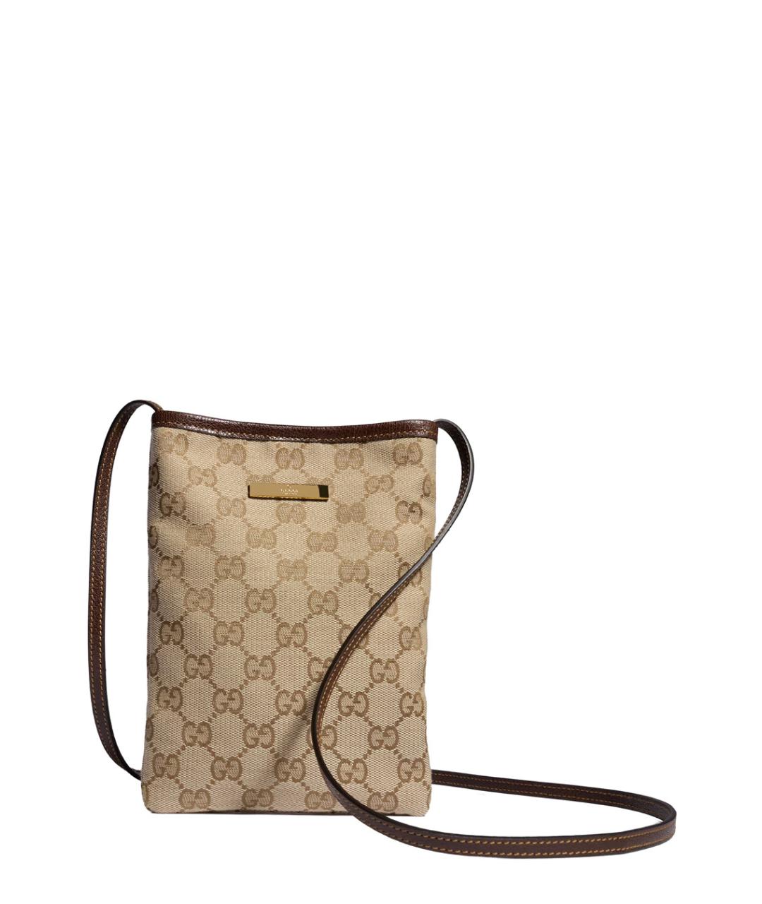 GUCCI Бежевая тканевая сумка через плечо, фото 1