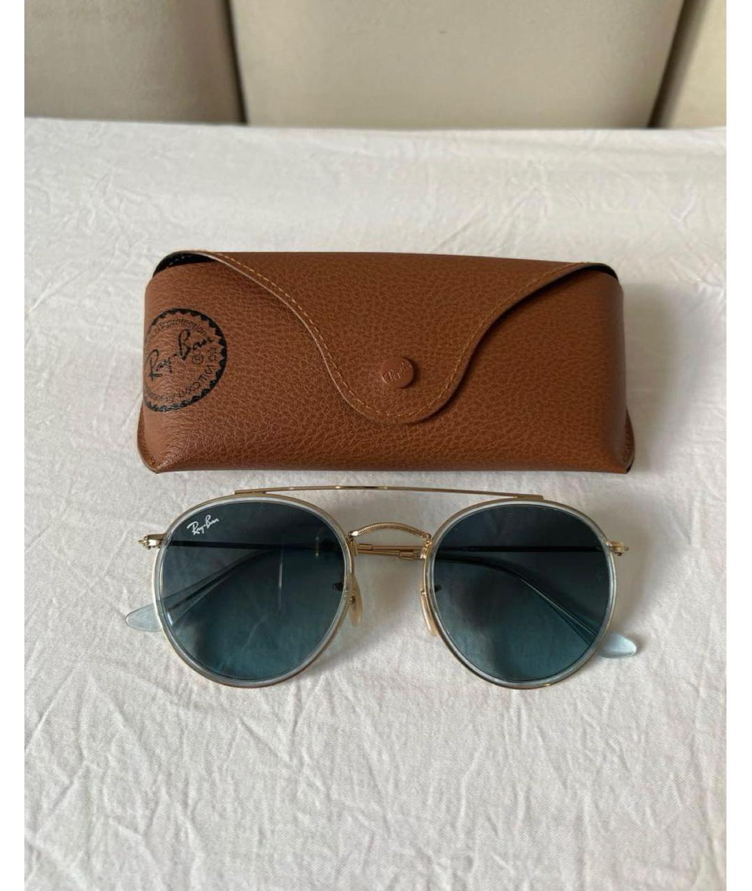 RAY BAN Голубые металлические солнцезащитные очки, фото 2