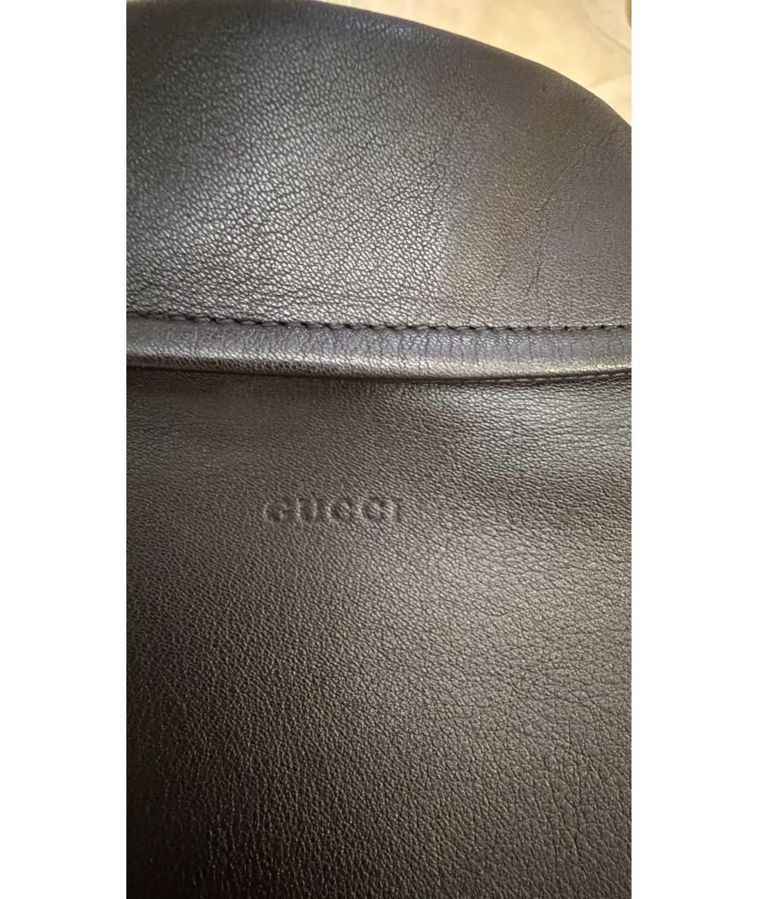 GUCCI Черная кожаная куртка, фото 7