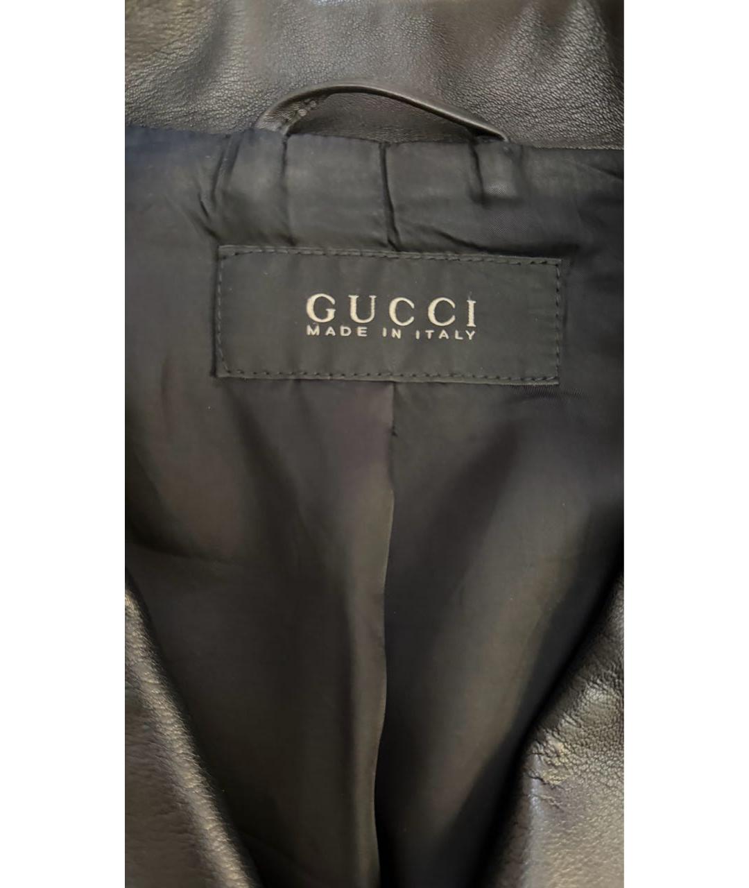 GUCCI Черная кожаная куртка, фото 4
