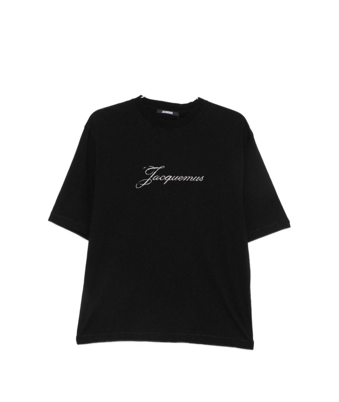 JACQUEMUS Черная хлопковая футболка, фото 1