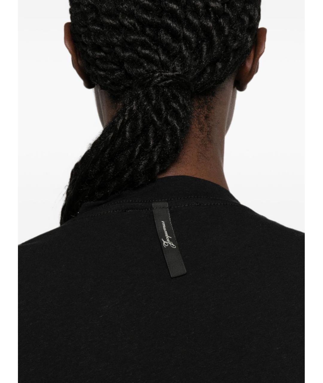 JACQUEMUS Черная хлопковая футболка, фото 4