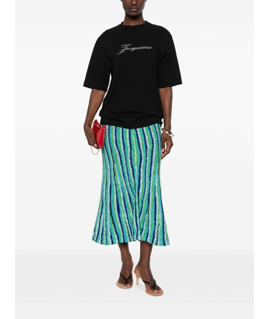 JACQUEMUS Черная хлопковая футболка, фото 2