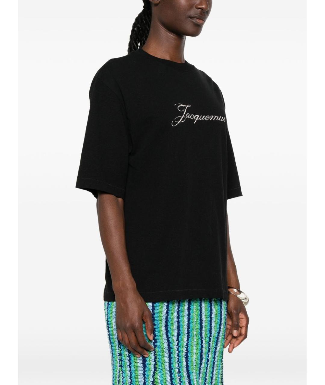 JACQUEMUS Черная хлопковая футболка, фото 5