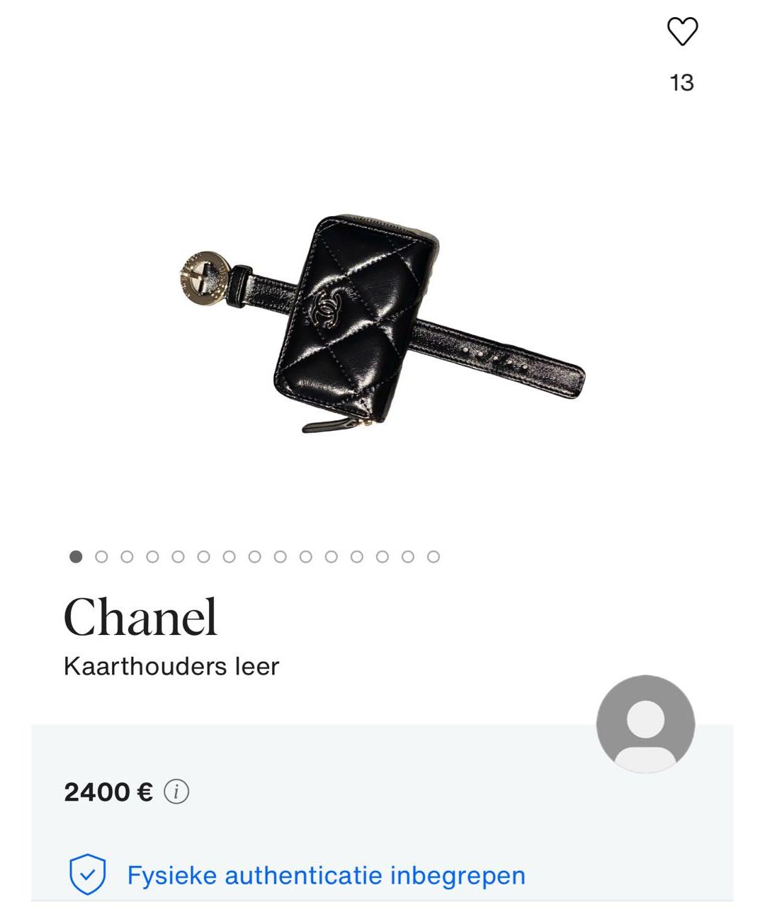 CHANEL Черный кожаный кошелек, фото 6