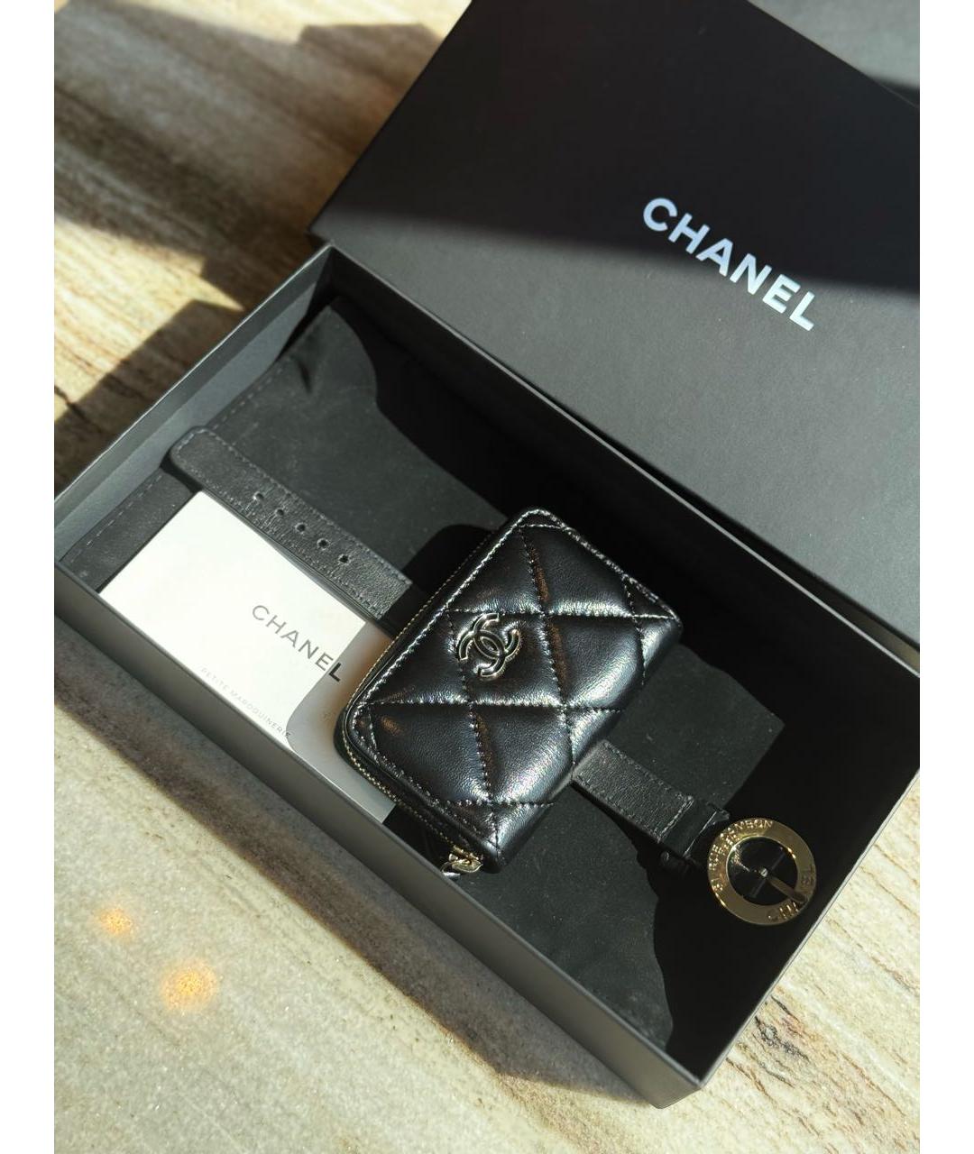 CHANEL Черный кожаный кошелек, фото 2