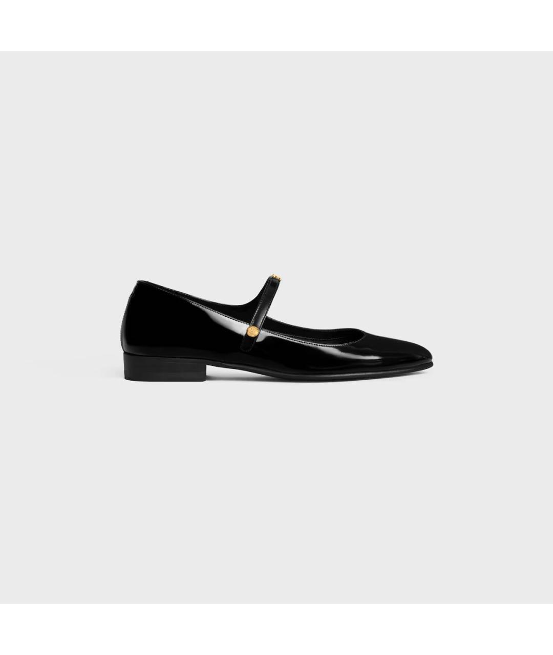 CELINE Черные балетки из лакированной кожи, фото 9