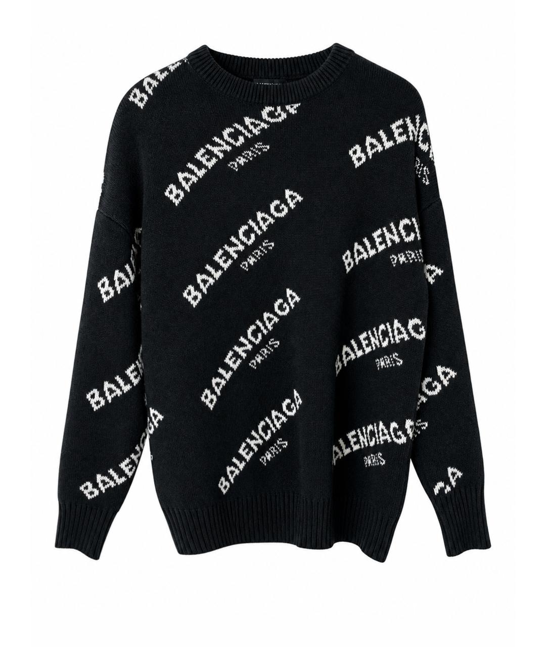 BALENCIAGA Черный шерстяной джемпер / свитер, фото 1