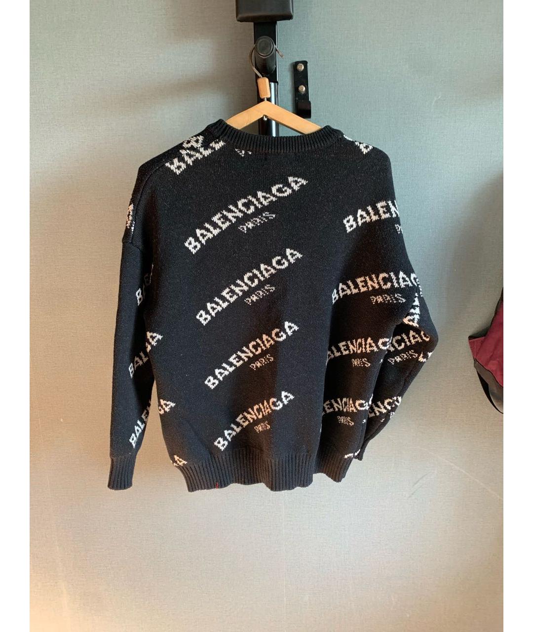 BALENCIAGA Черный шерстяной джемпер / свитер, фото 2