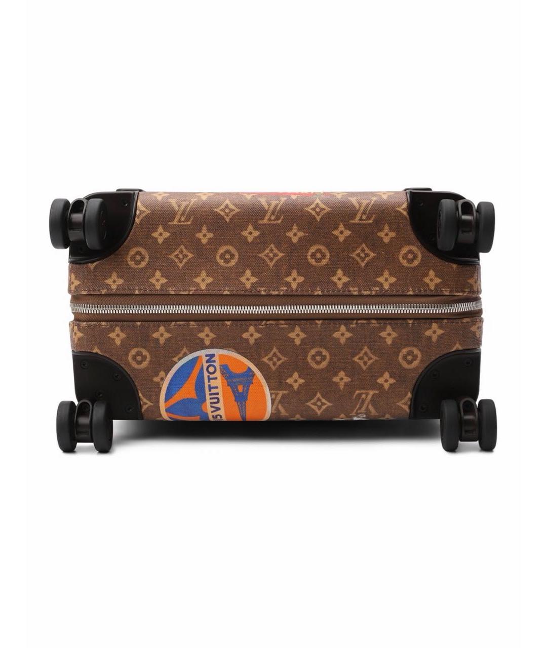 LOUIS VUITTON Коричневый хлопковый чемодан, фото 5