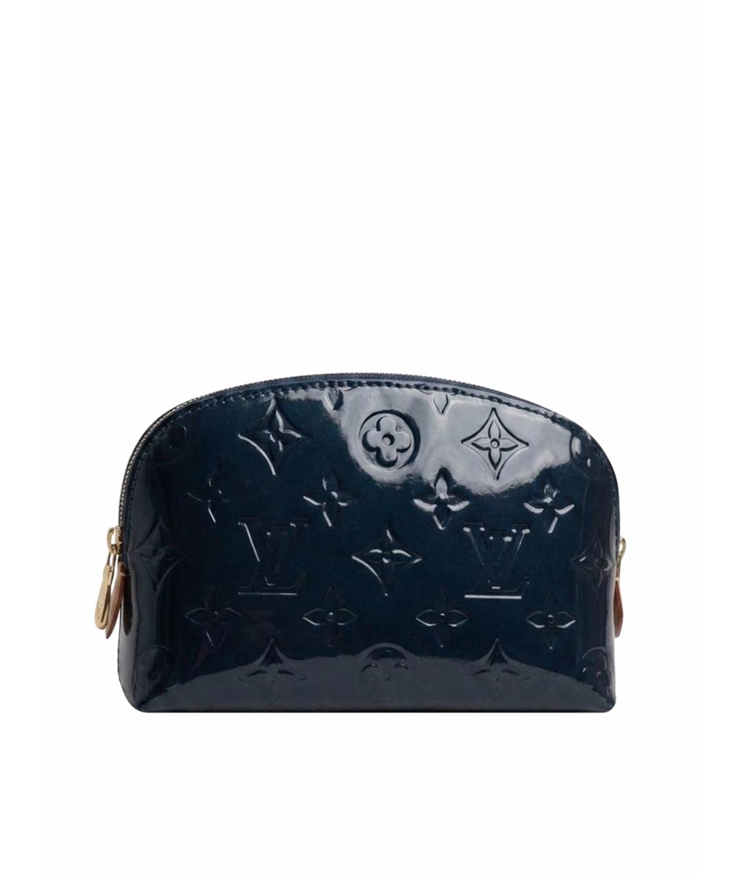 LOUIS VUITTON Темно-синяя кожаная косметичка, фото 1