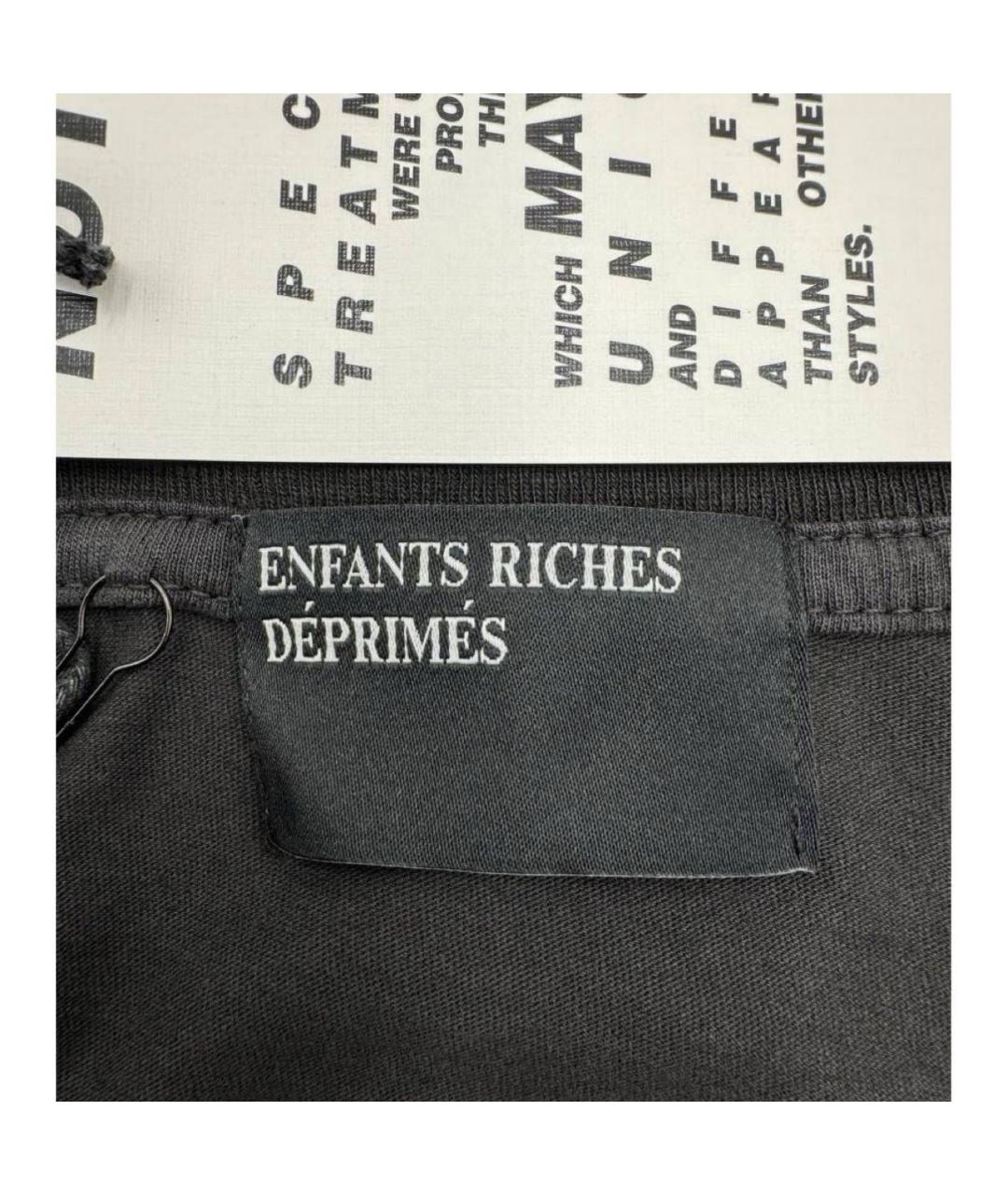 Enfants Riches Déprimés Антрацитовая хлопковая футболка, фото 5