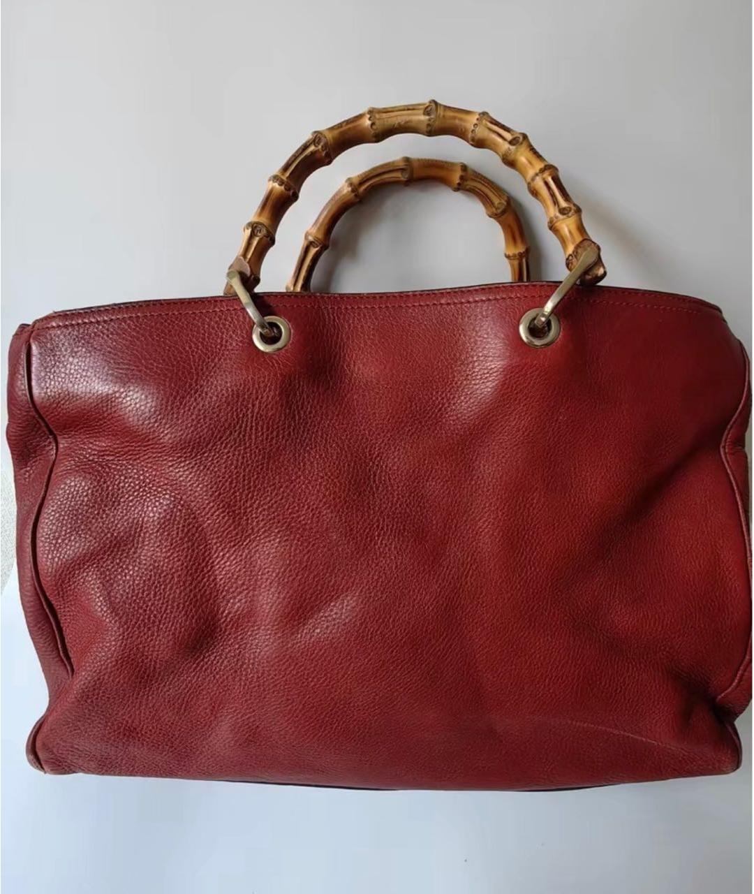 GUCCI Красная кожаная сумка тоут, фото 2
