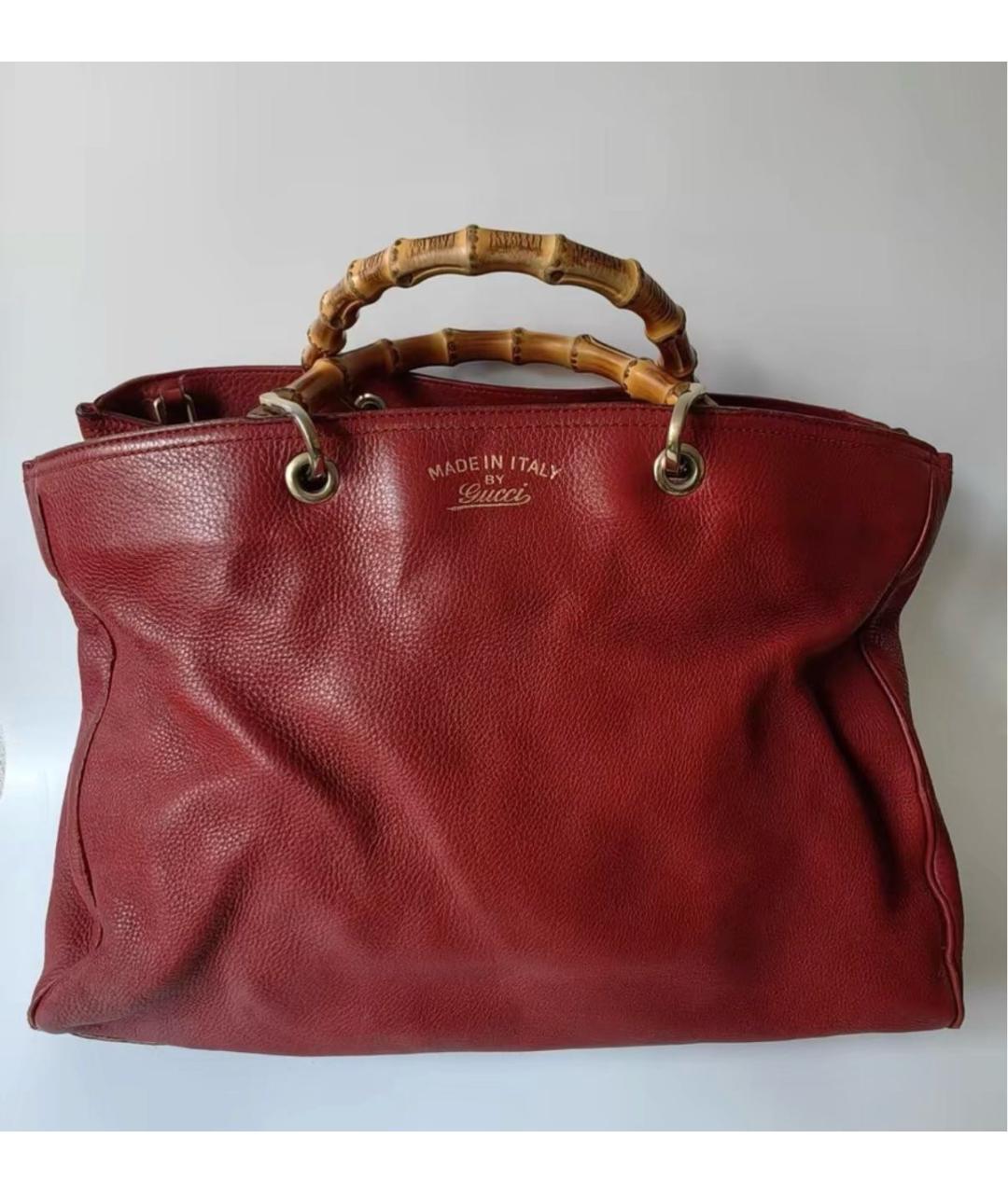 GUCCI Красная кожаная сумка тоут, фото 8