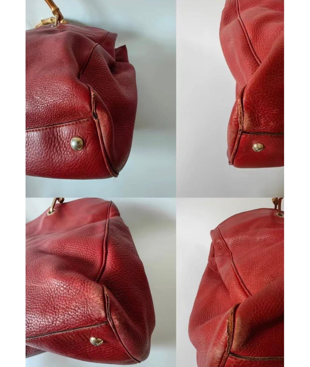 GUCCI Красная кожаная сумка тоут, фото 4