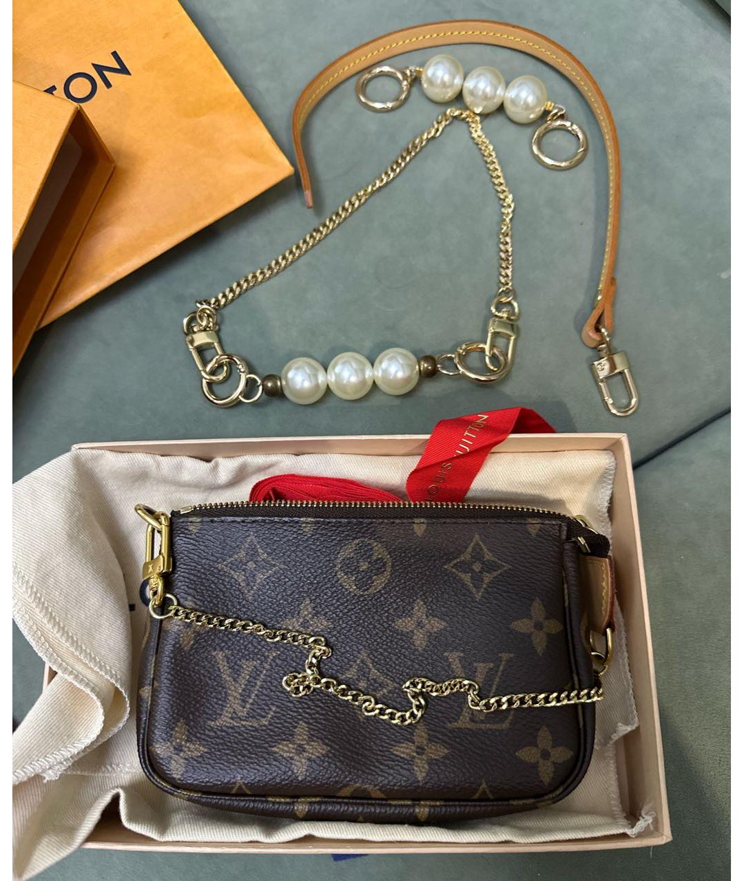 LOUIS VUITTON Коричневая кожаная сумка с короткими ручками, фото 8
