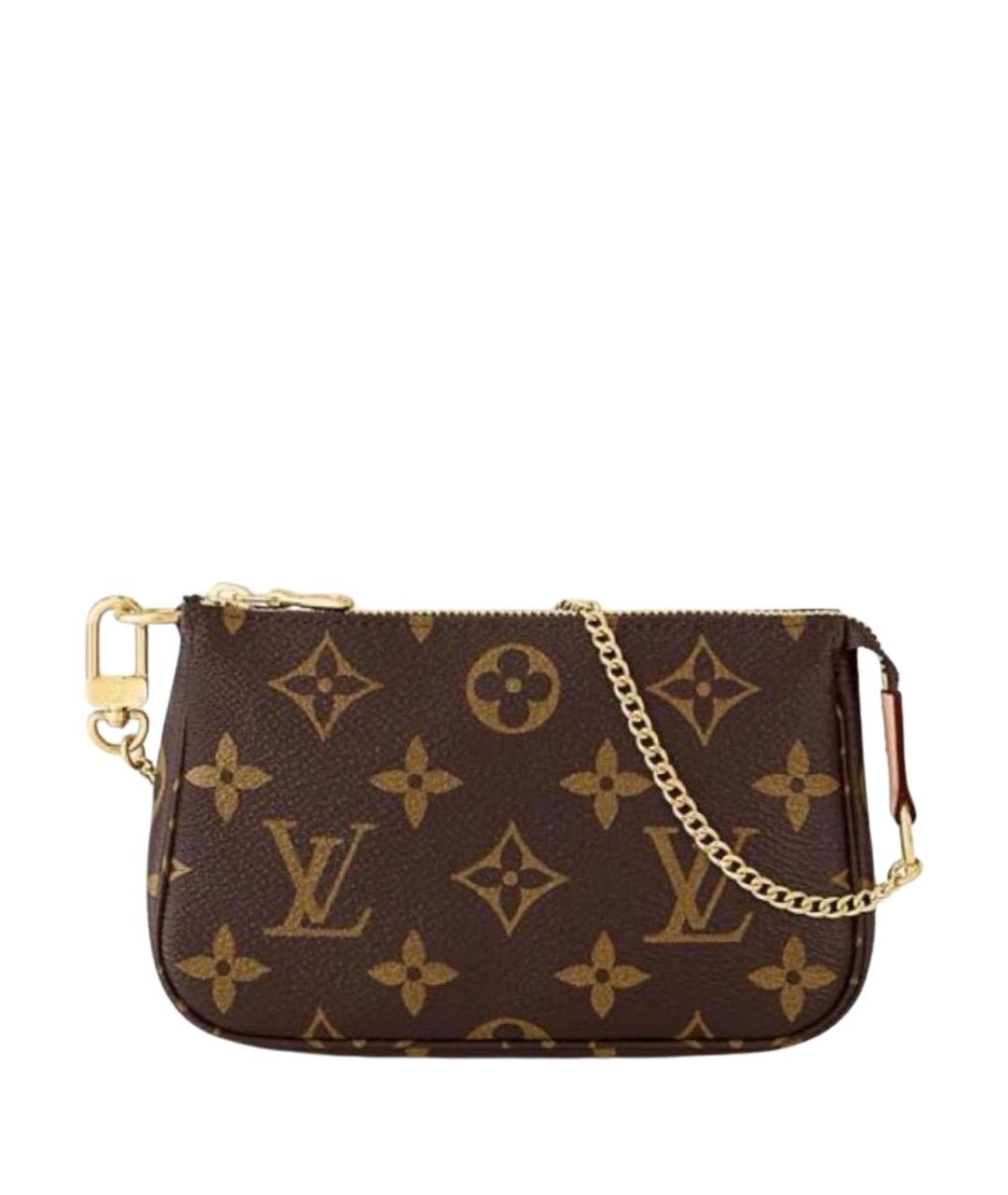 LOUIS VUITTON Коричневая кожаная сумка с короткими ручками, фото 1