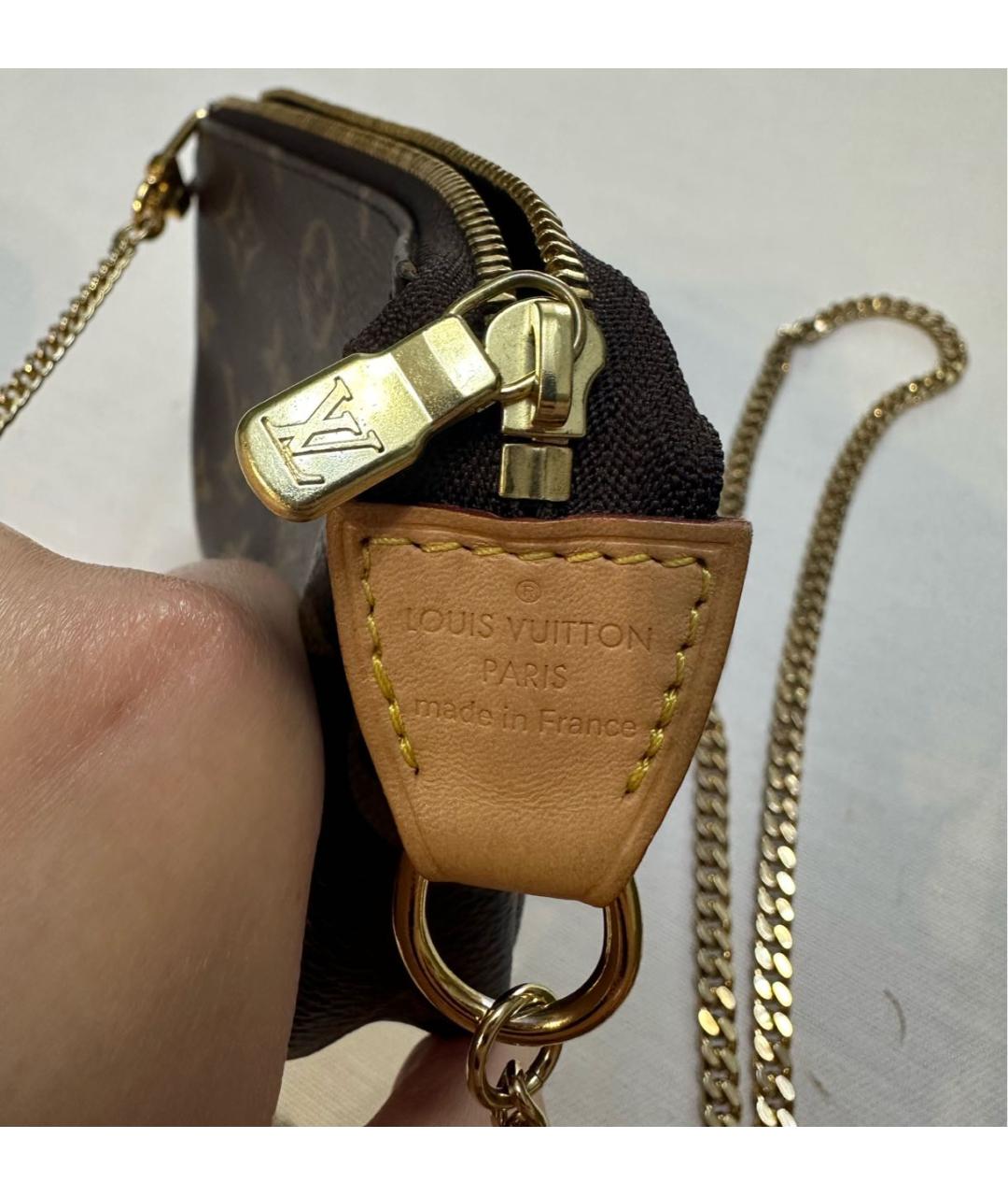LOUIS VUITTON Коричневая кожаная сумка с короткими ручками, фото 3