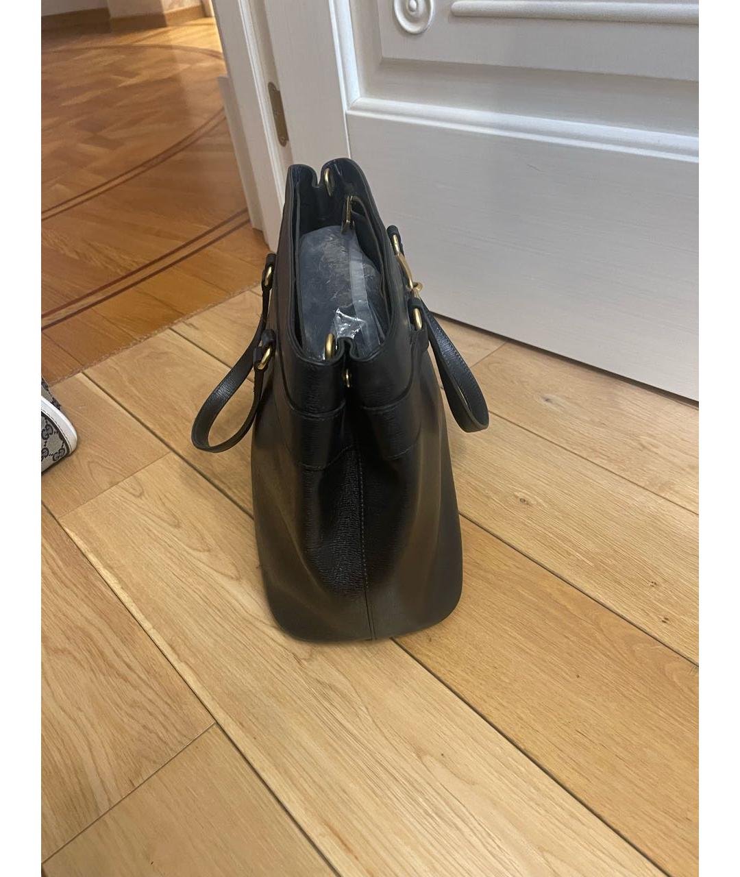 GUCCI Черная кожаная сумка с короткими ручками, фото 2