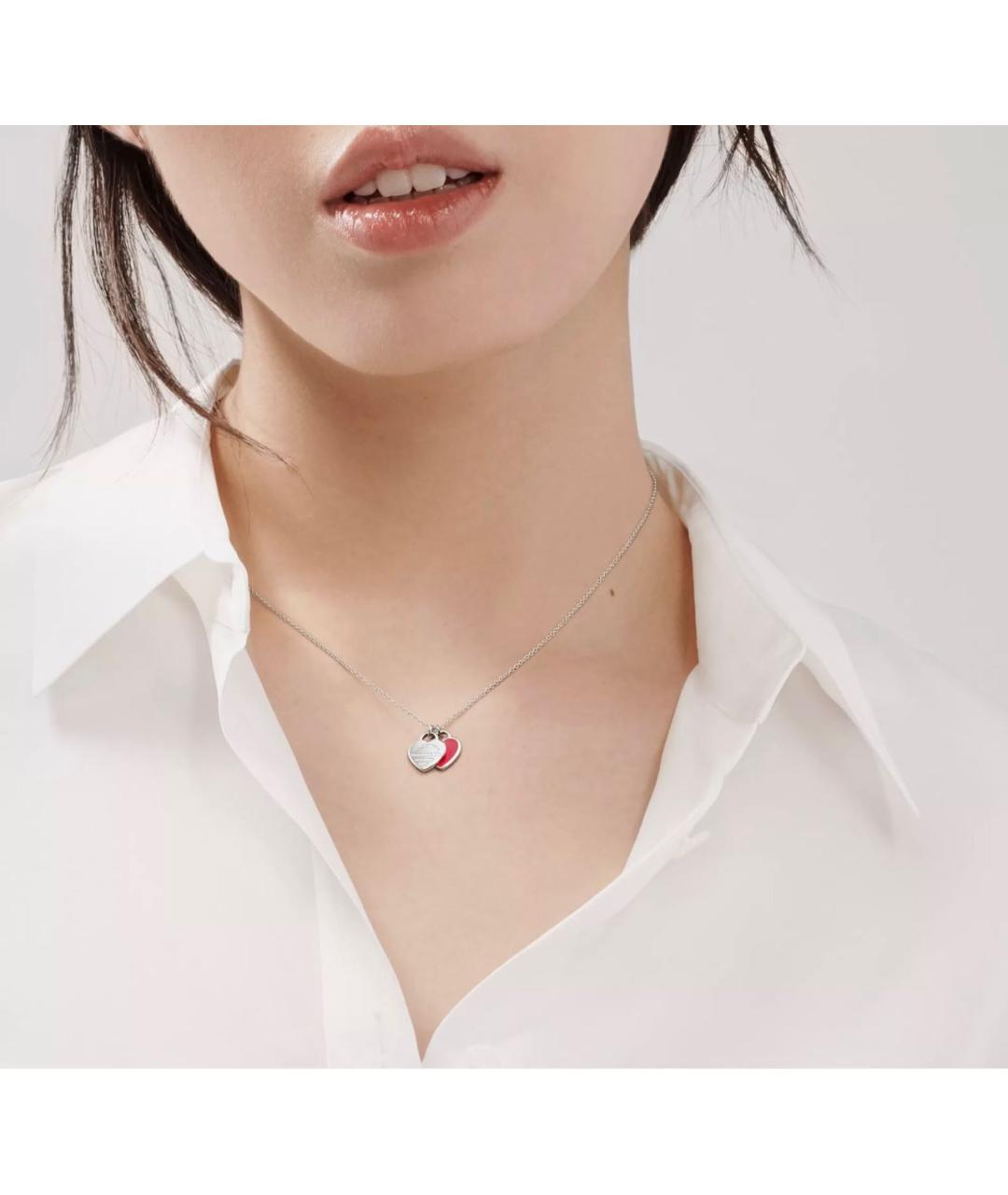 TIFFANY&CO Бордовое серебряное колье, фото 2