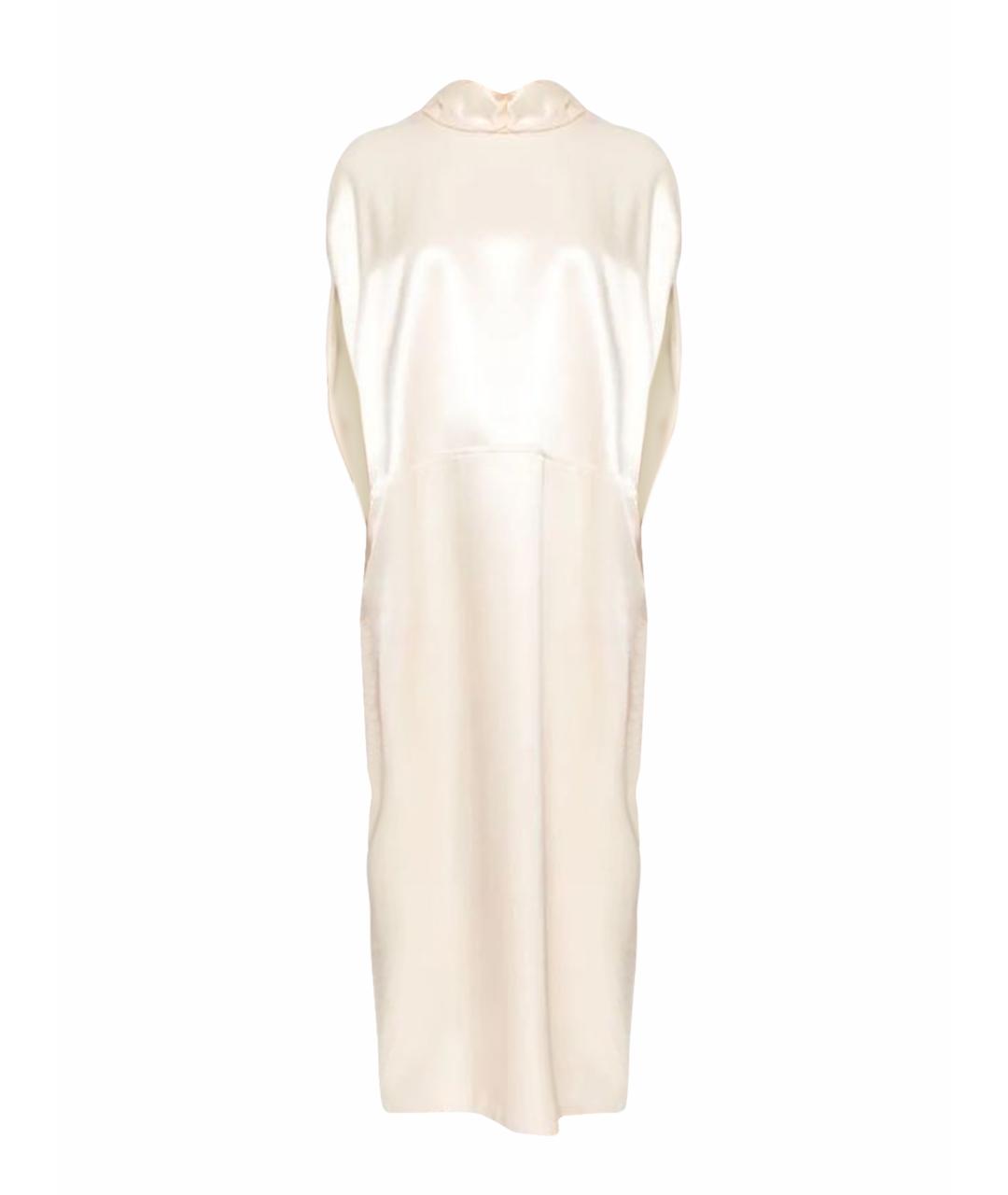 JIL SANDER Бежевое вискозное платье, фото 1