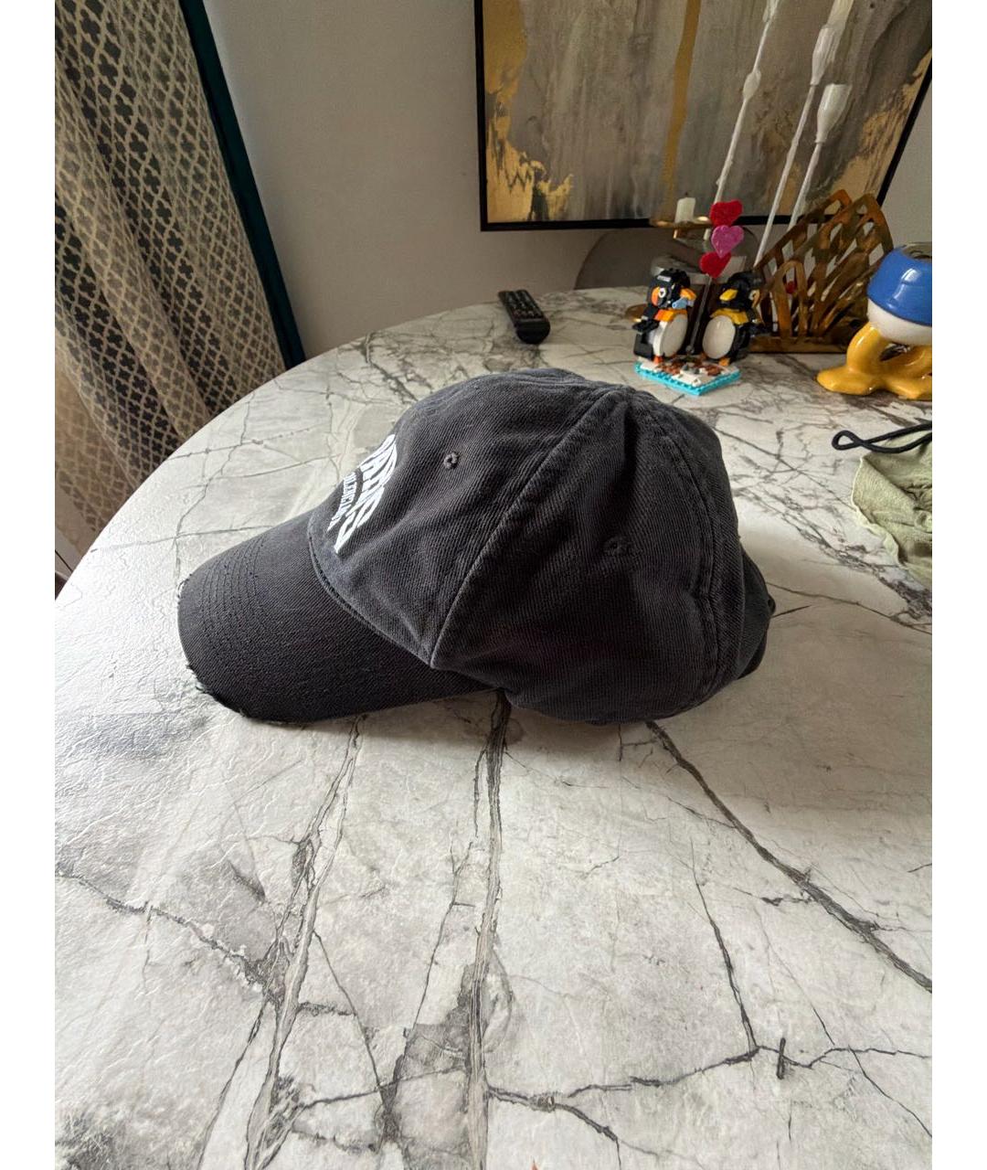 BALENCIAGA Черная хлопковая кепка, фото 4