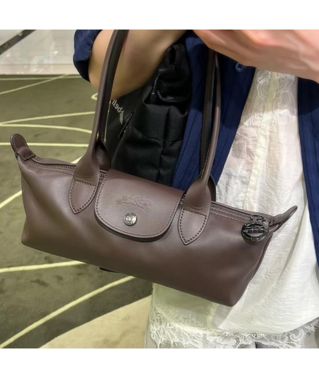 LONGCHAMP Коричневая кожаная сумка через плечо, фото 7