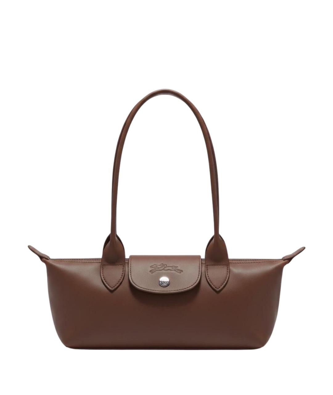 LONGCHAMP Коричневая кожаная сумка через плечо, фото 1