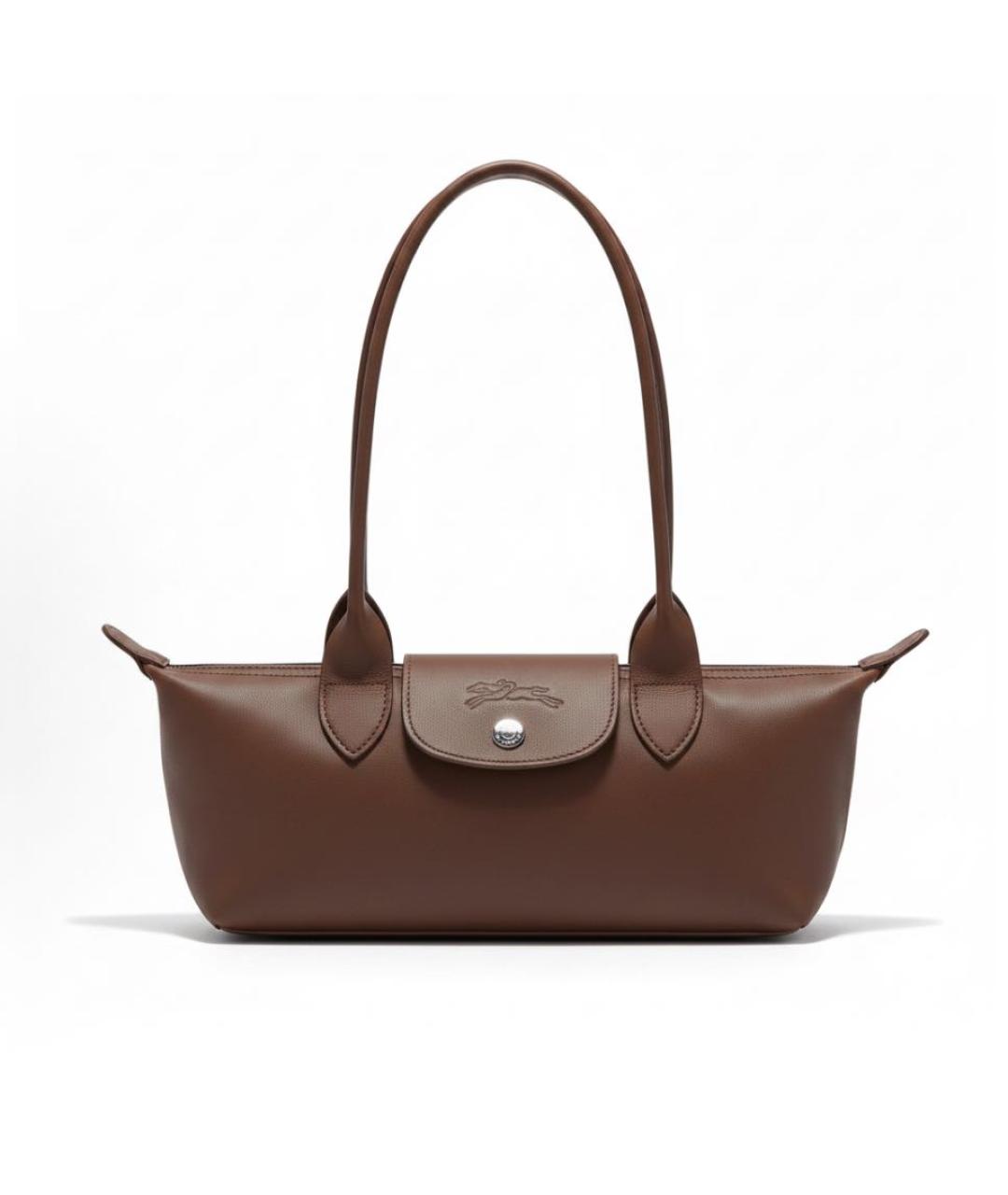 LONGCHAMP Коричневая кожаная сумка через плечо, фото 9
