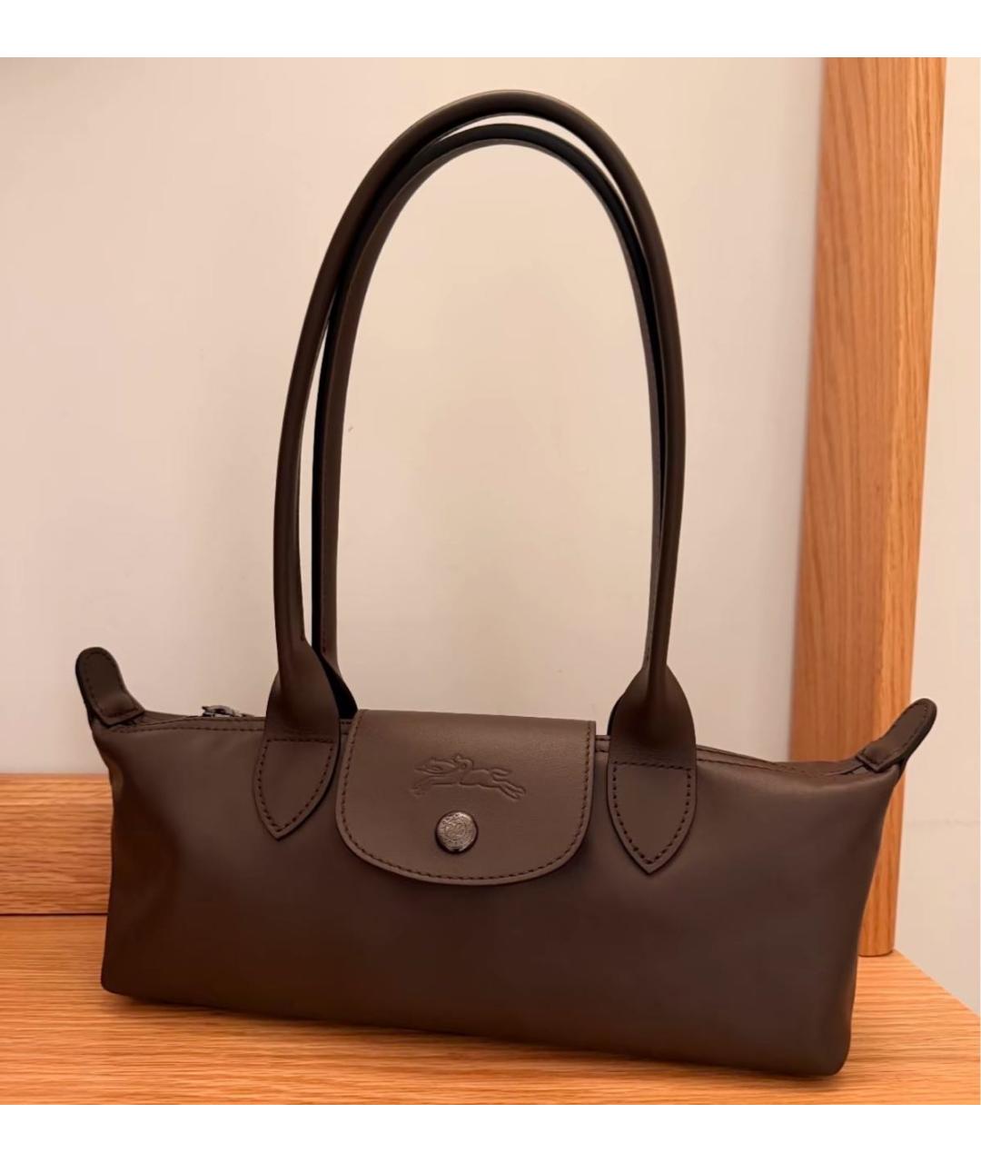 LONGCHAMP Коричневая кожаная сумка через плечо, фото 8