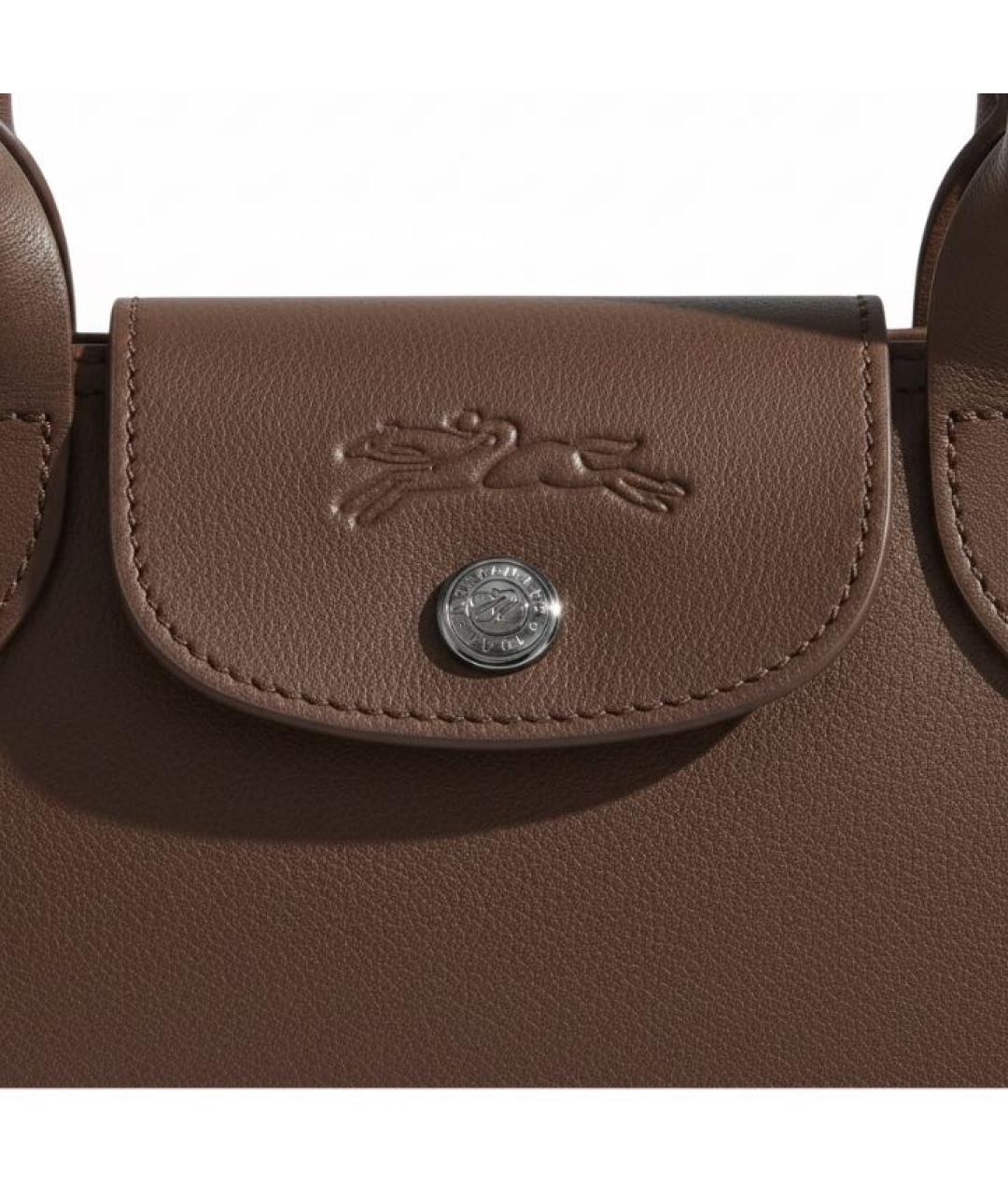 LONGCHAMP Коричневая кожаная сумка через плечо, фото 5
