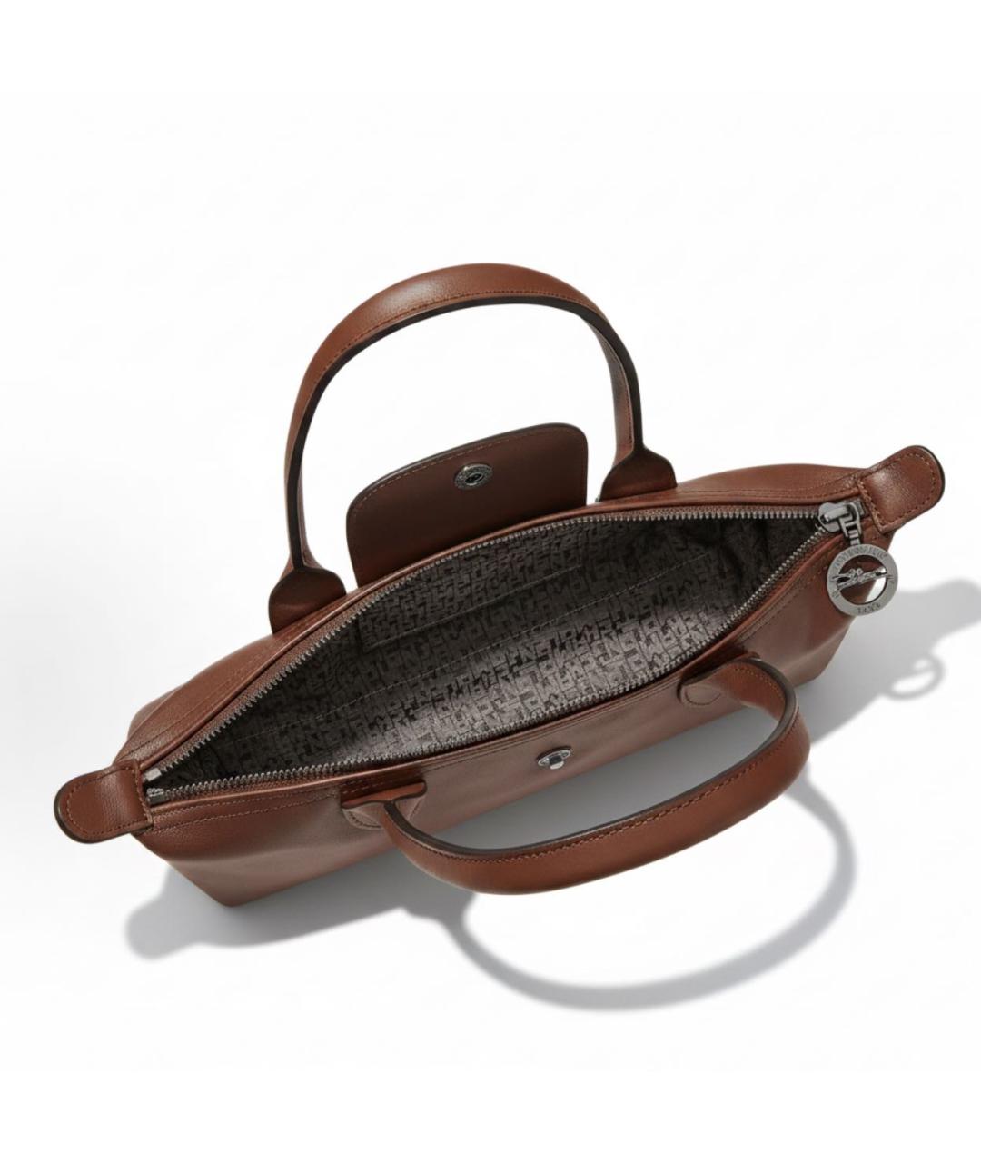 LONGCHAMP Коричневая кожаная сумка через плечо, фото 4