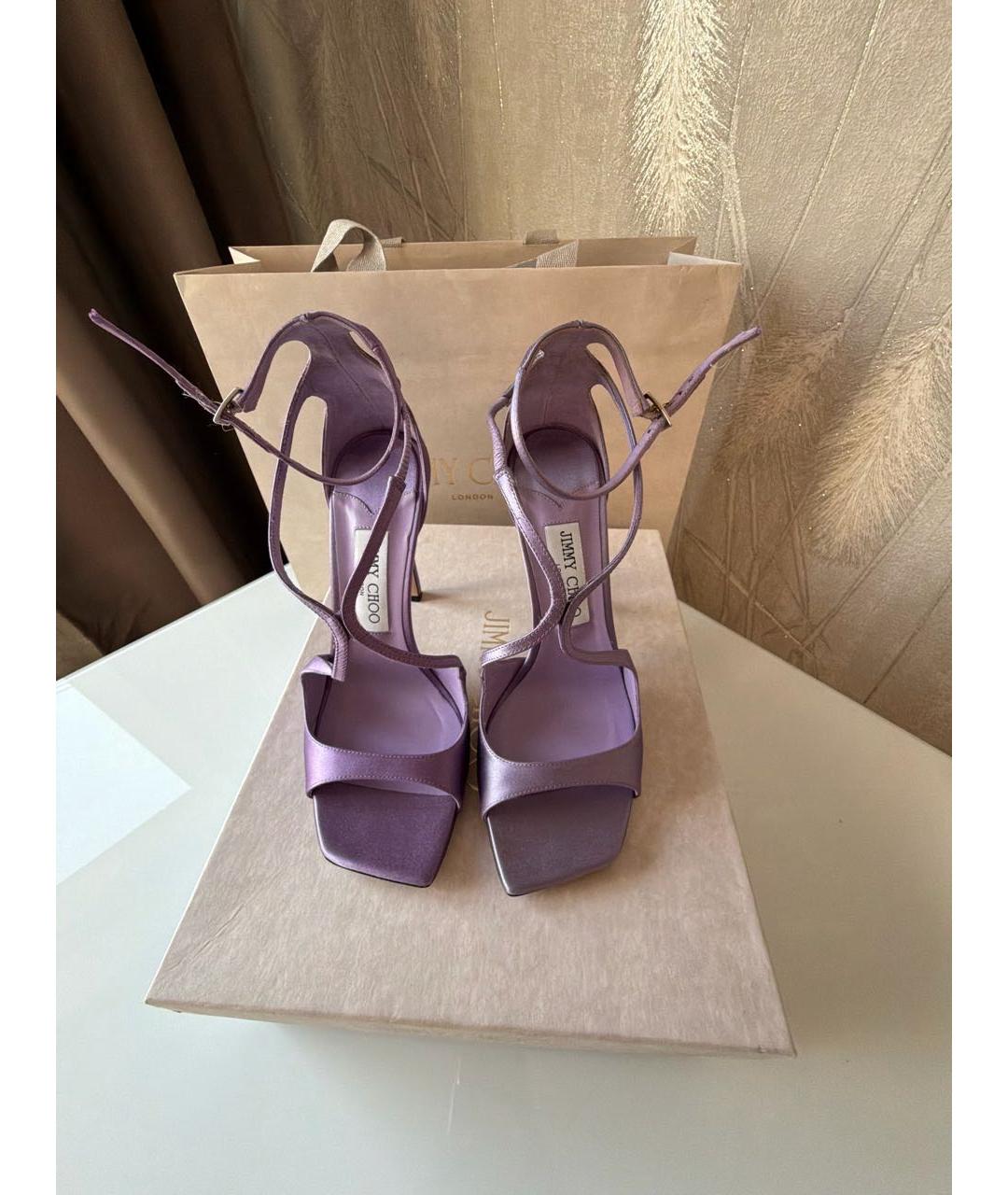 JIMMY CHOO Фиолетовые текстильные босоножки, фото 2