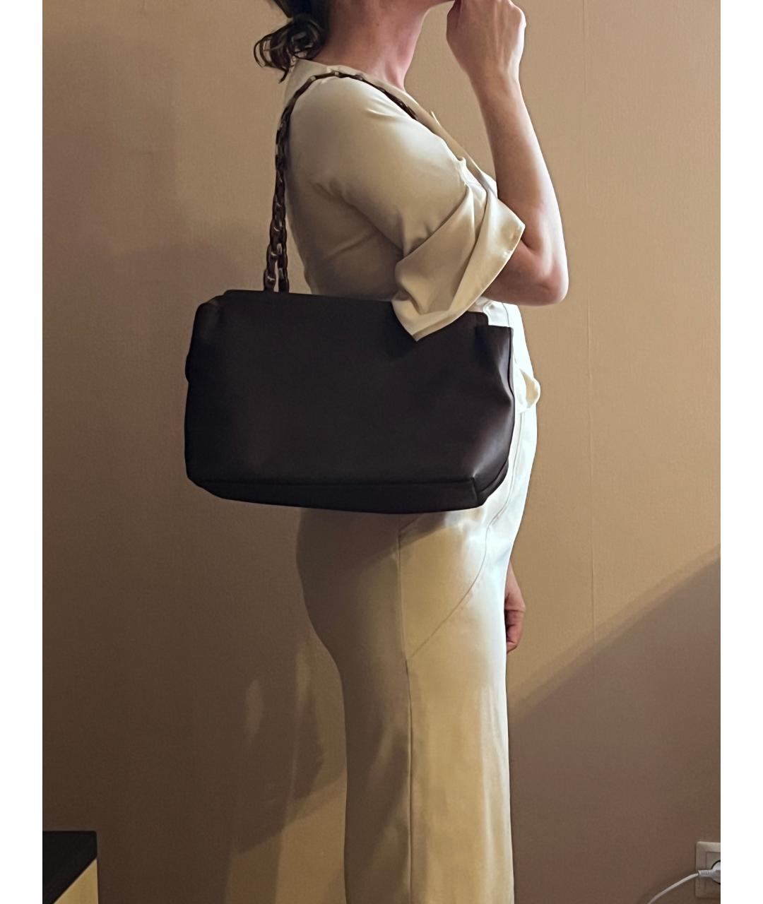 FERRAGAMO Коричневая кожаная сумка тоут, фото 6