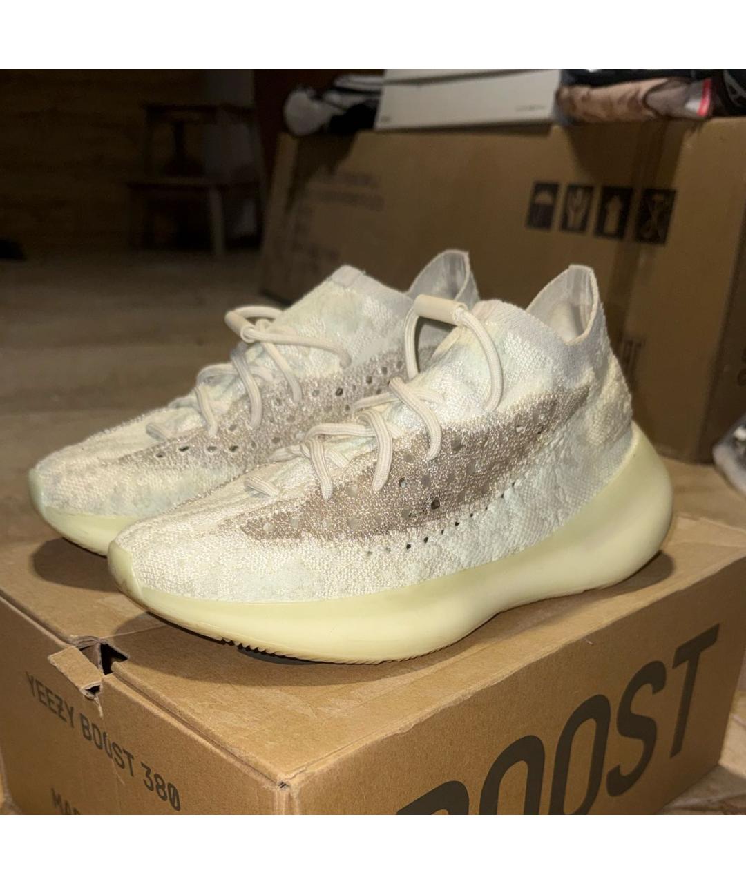 ADIDAS YEEZY Белые текстильные кроссовки, фото 5