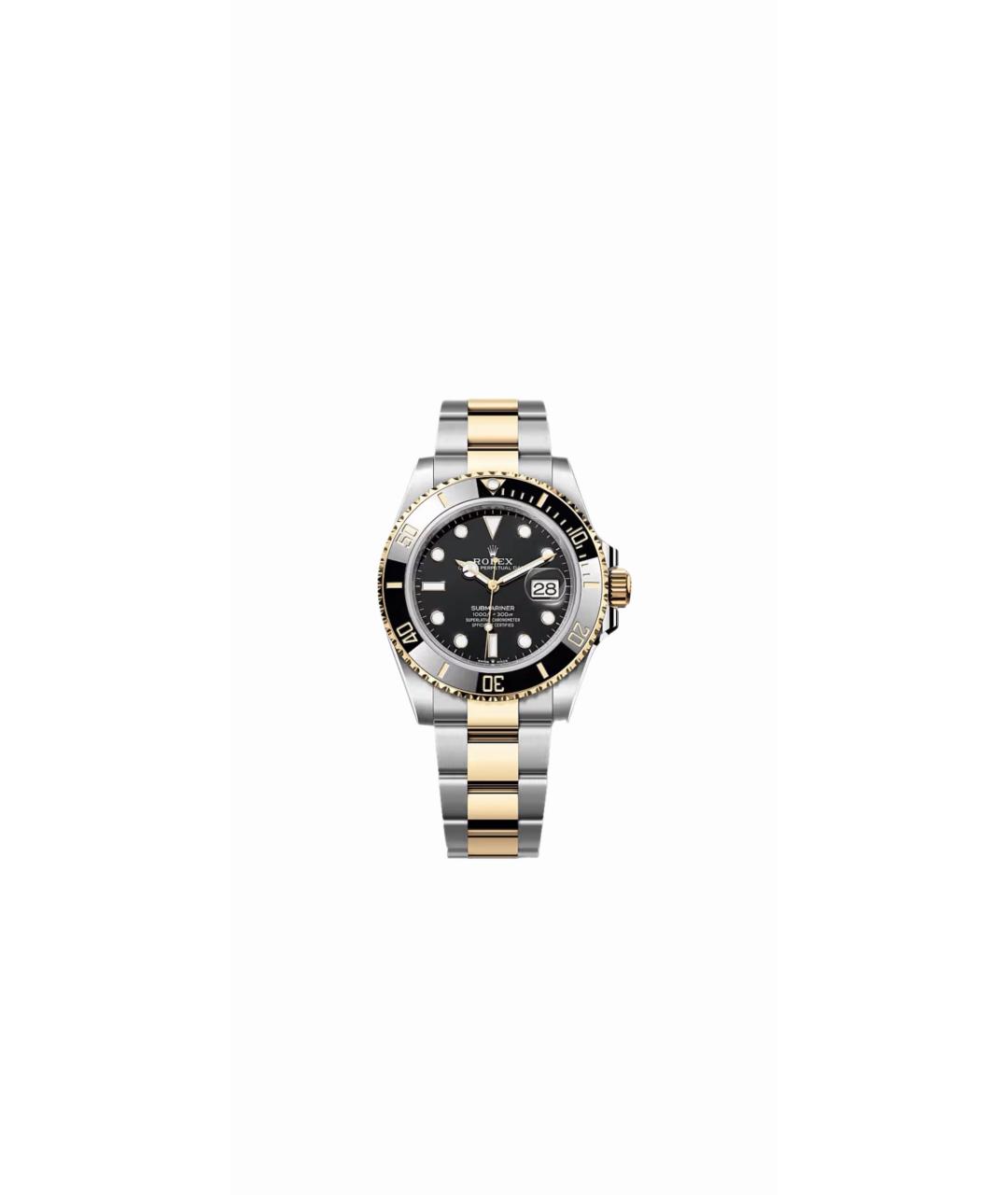 ROLEX Черные часы из желтого золота, фото 1
