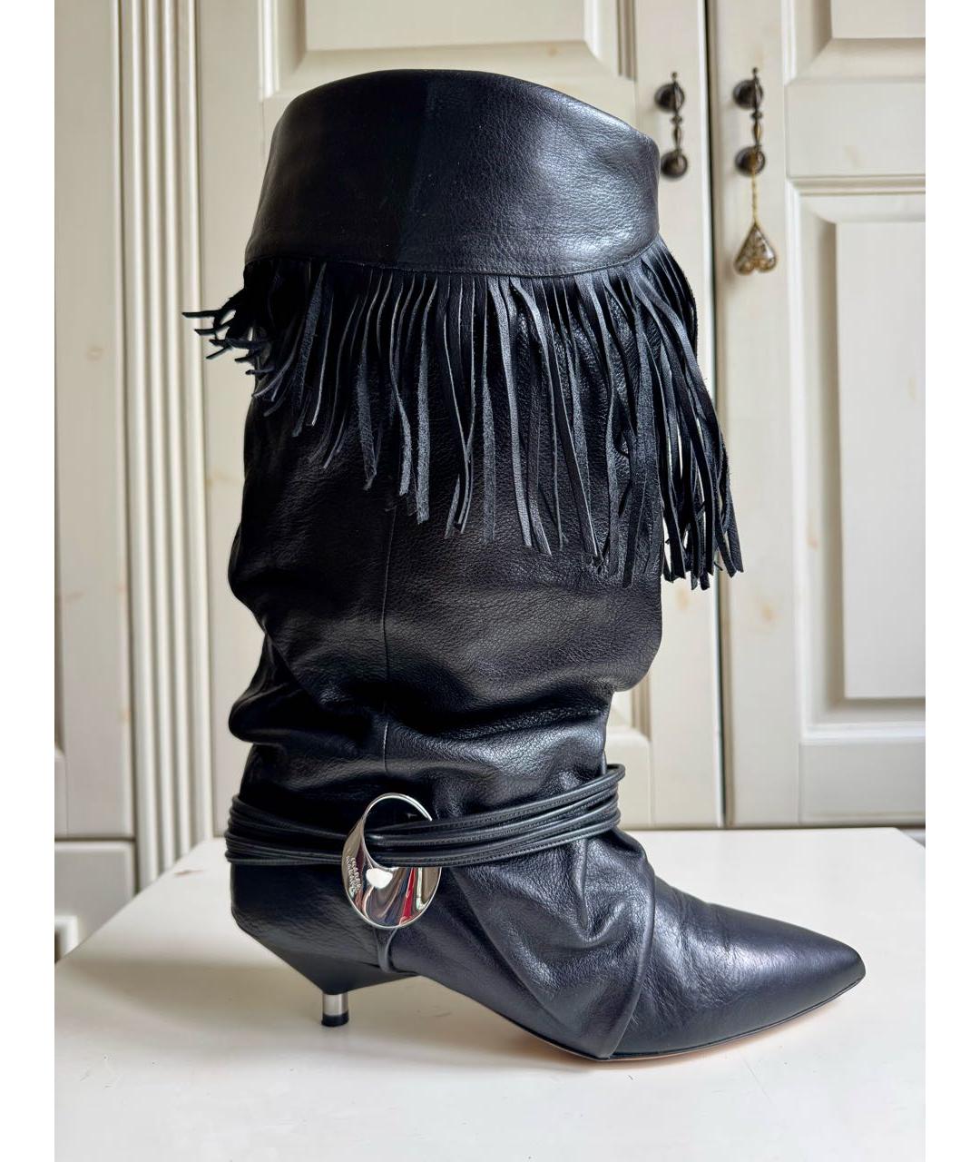 ISABEL MARANT Черные кожаные сапоги, фото 9