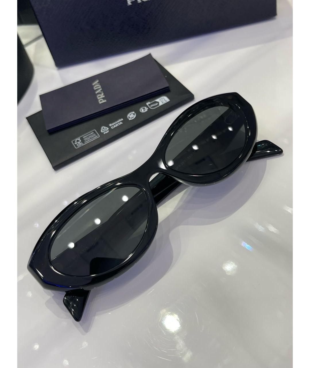 PRADA Черные пластиковые солнцезащитные очки, фото 7