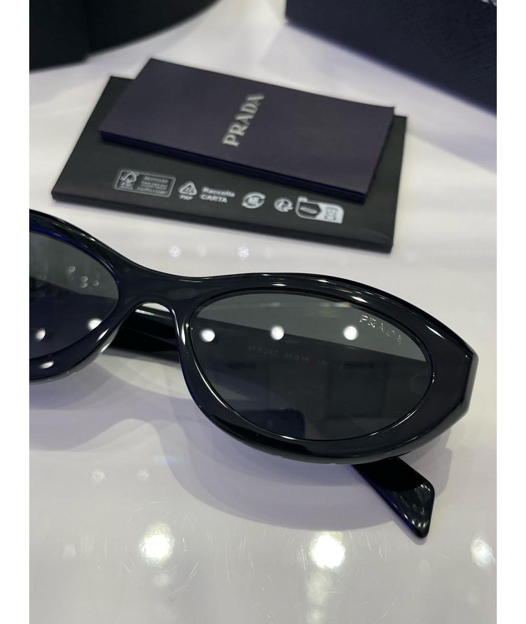PRADA Черные пластиковые солнцезащитные очки, фото 8
