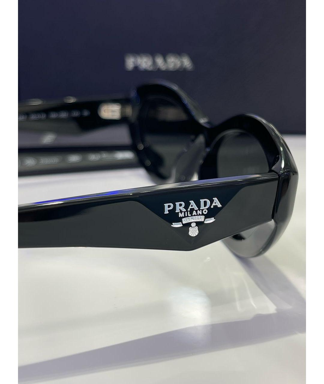 PRADA Черные пластиковые солнцезащитные очки, фото 5
